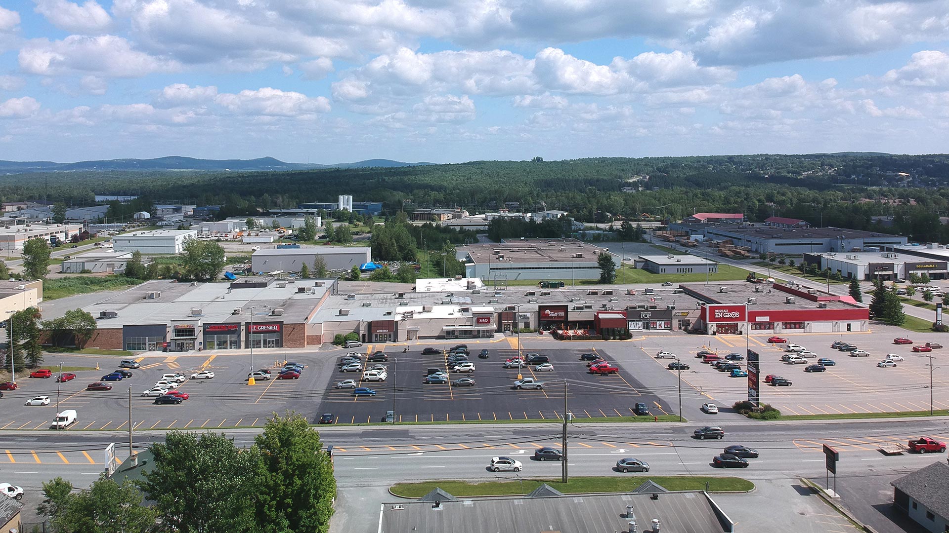Vue aerienne Galeries Orford Magog 2019